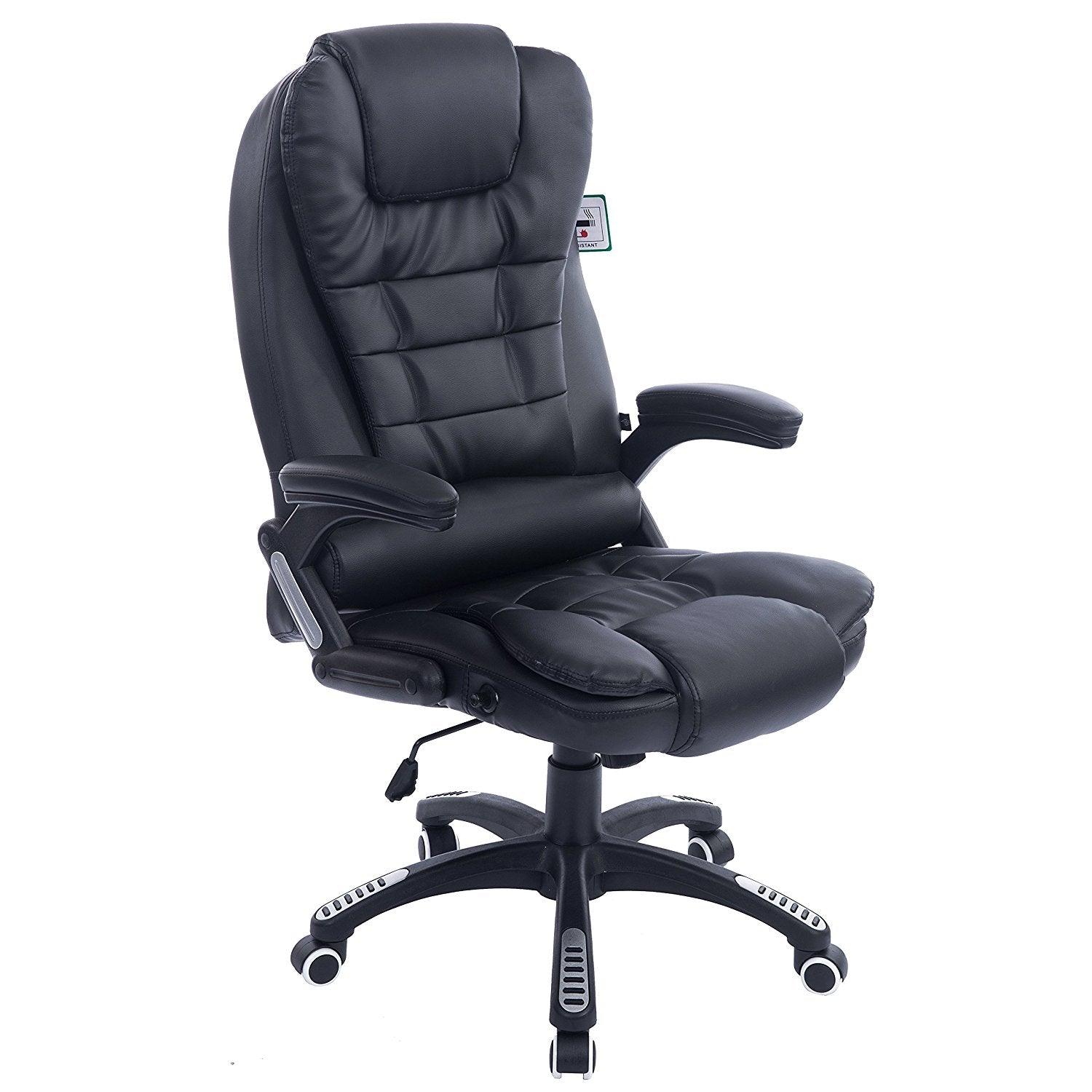 desk chair with pedals Executive Recline High Back Extra Padded Office Chair, MO17 Black