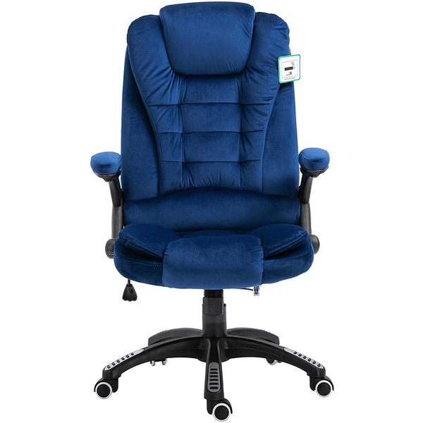 Cherry Tree Furniture Executive Recline Extra Padded Office Chair Standard, MO17 Blue Velvet - daals