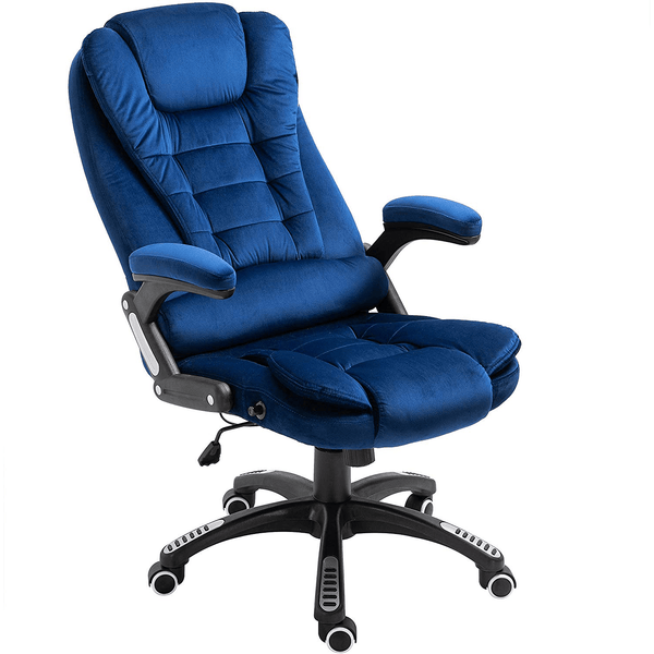 Cherry Tree Furniture Executive Recline Extra Padded Office Chair Standard, MO17 Blue Velvet - daals