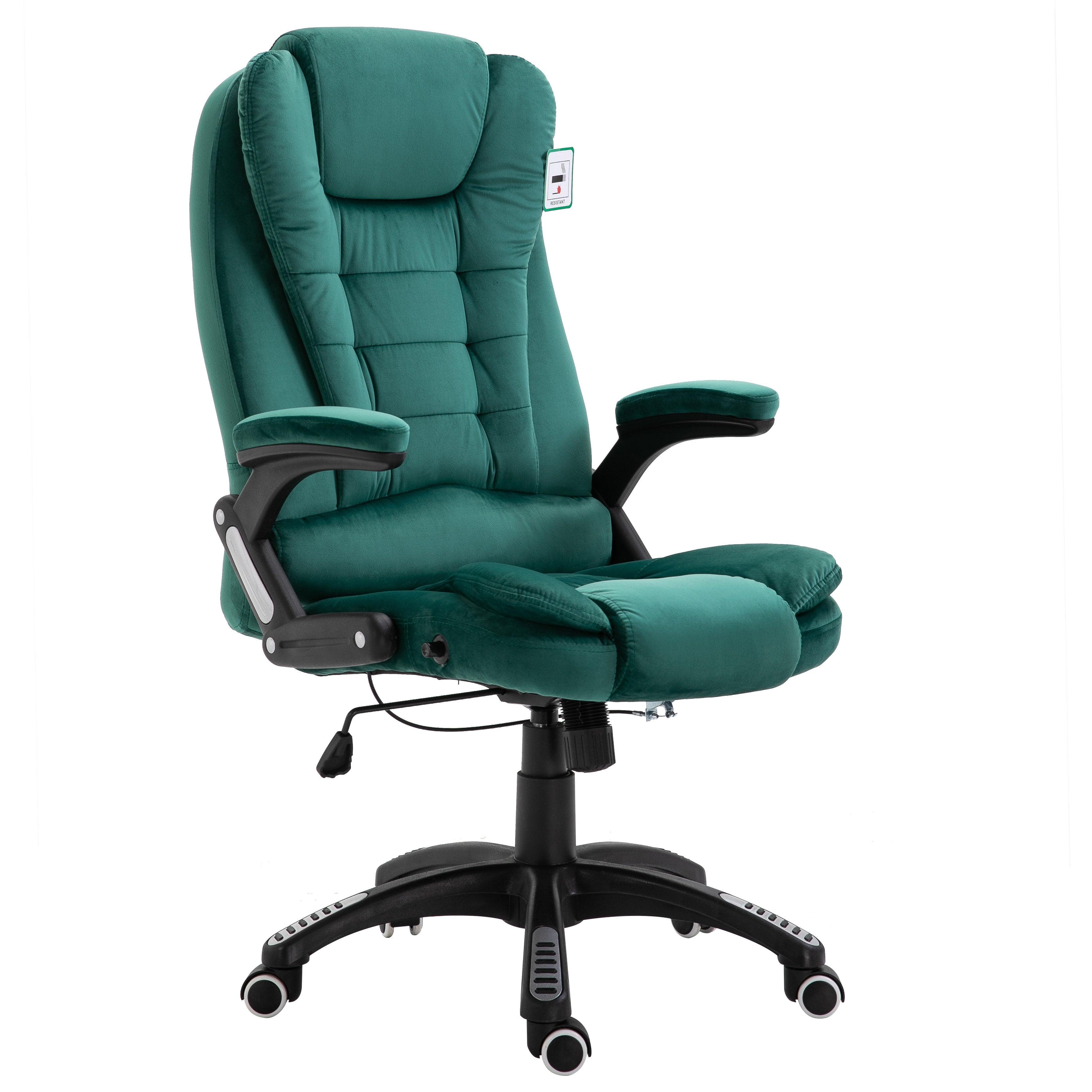 Executive Recline Extra Padded Office Chair Standard, Green Velvet