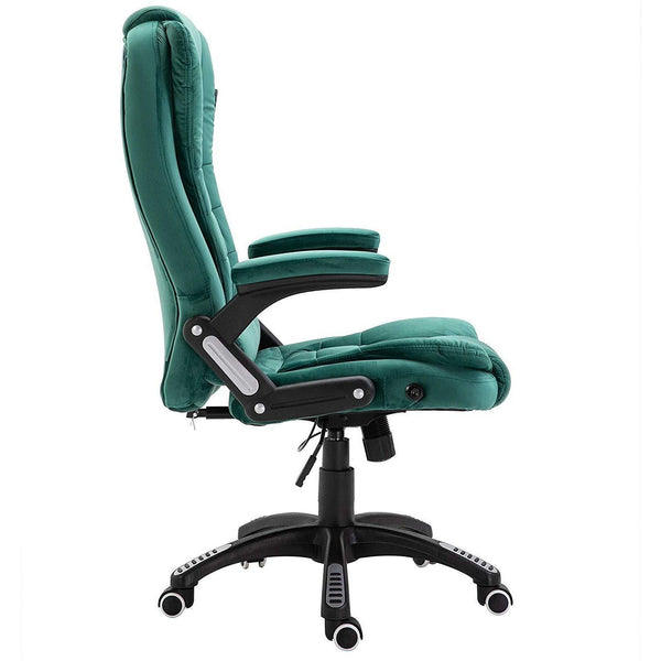 Cherry Tree Furniture Executive Recline Extra Padded Office Chair Standard, MO17 Green Velvet - daals