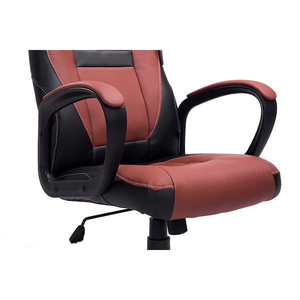 Swivel Office Desk Chair MO19 Brown PU Leather