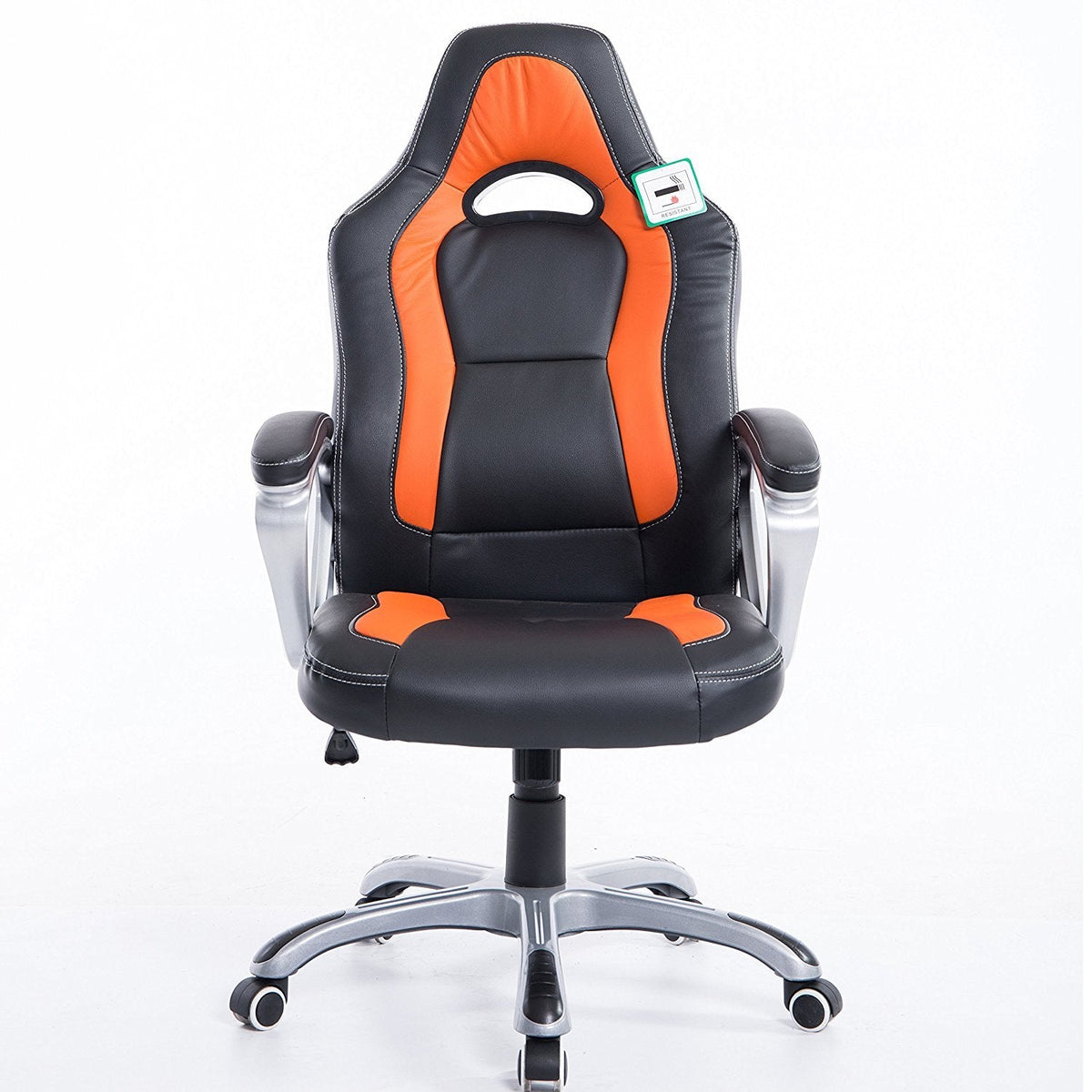 Brown Racing Chair Racing Sport Swivel Office Chair in Black & Orange | daals.com