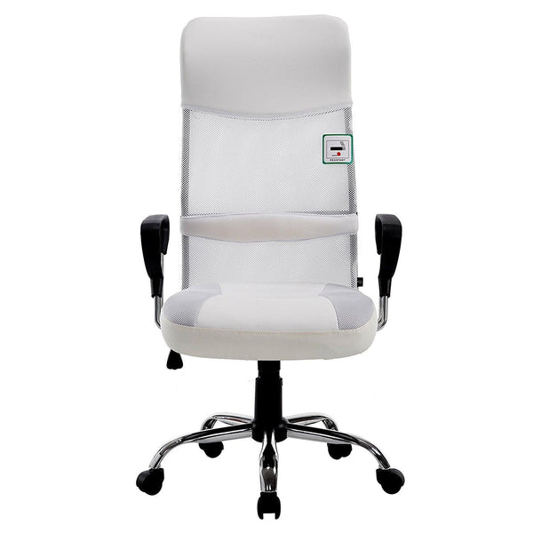 Sleek Design High Back Mesh Fabric Swivel Office Chair with Chrome Base, MO57 White - daals