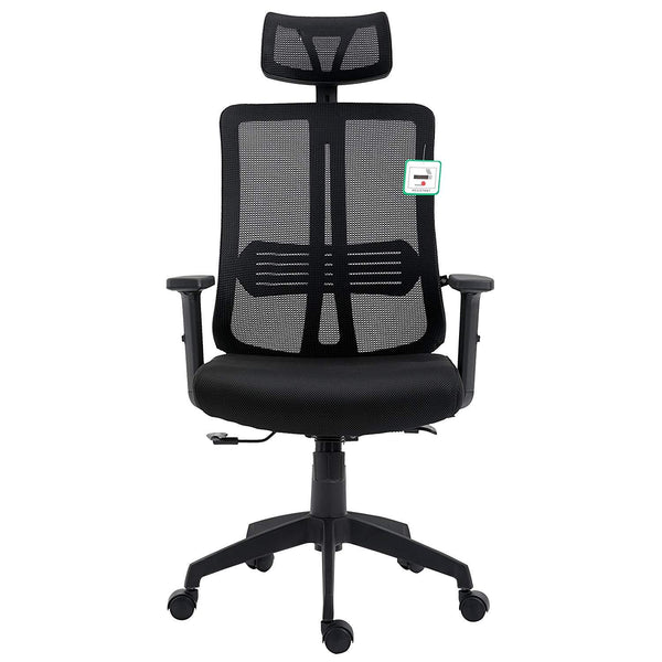 Black Mesh High Back Executive Office Chair Swivel Desk Chair with Synchro-Tilt, Adjustable Armrest & Headrest - daals
