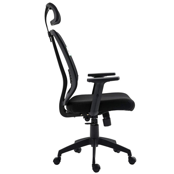 Black Mesh High Back Executive Office Chair Swivel Desk Chair with Synchro-Tilt, Adjustable Armrest & Headrest - daals