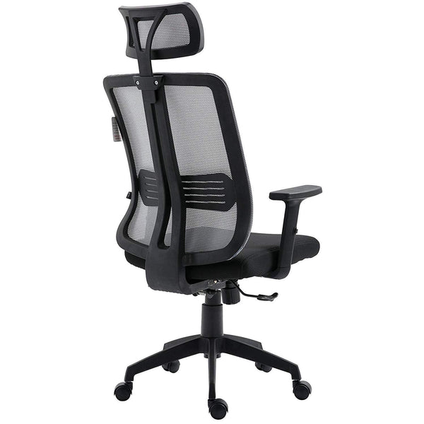 Grey Mesh High Back Executive Office Chair Swivel Desk Chair with Synchro-Tilt, Adjustable Armrest & Headrest - daals