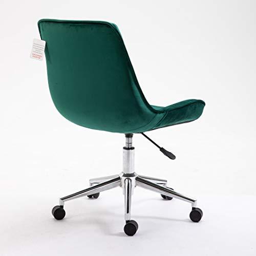 Cherry Tree Furniture Cala Vintage Pine Green Colour Velvet Desk Chair Swivel Chair with Chrome Feet - daals