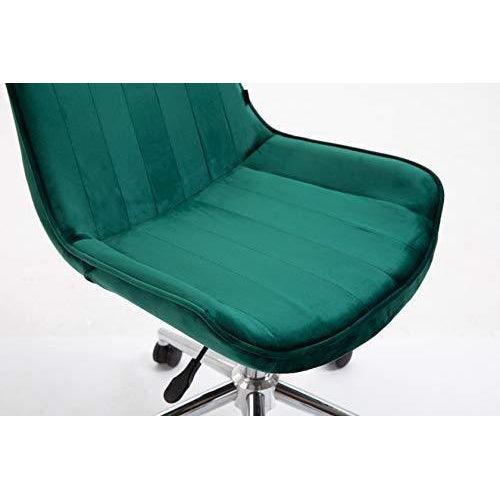 Cherry Tree Furniture Cala Vintage Pine Green Colour Velvet Desk Chair Swivel Chair with Chrome Feet - daals