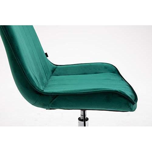 Cherry Tree Furniture Cala Vintage Pine Green Colour Velvet Desk Chair Swivel Chair with Chrome Feet - daals