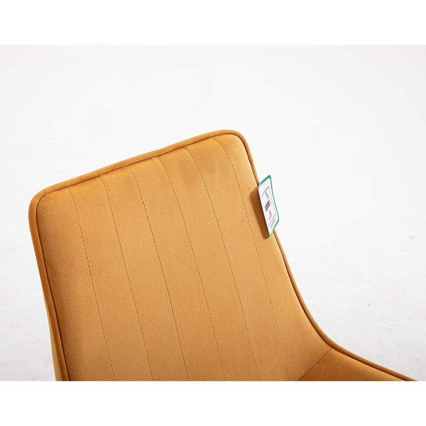 Cherry Tree Furniture Cala Mustard Yellow Colour Velvet Fabric Desk Chair Swivel Chair with Chrome Base - daals