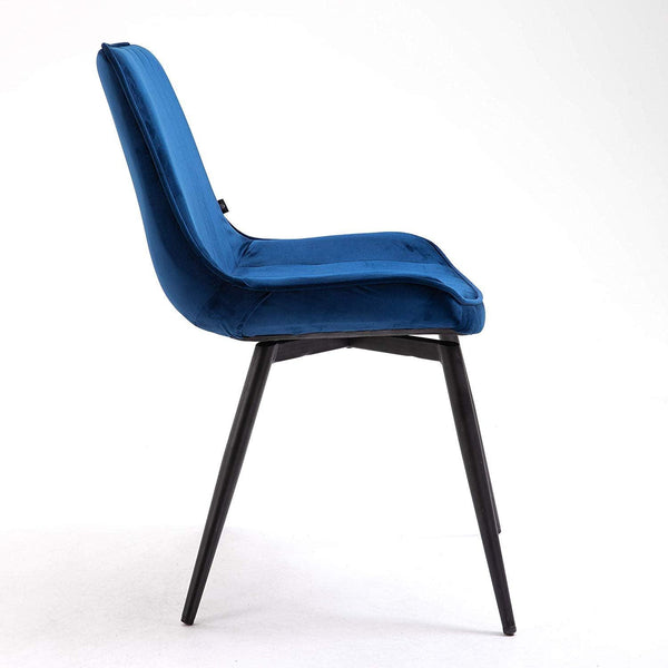 Cala Set of 2 Blue Velvet Dining Chairs - daals