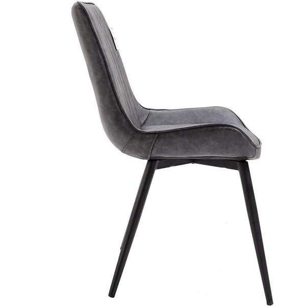 Cala Set of 2 Grey PU leather Dining Chairs - daals