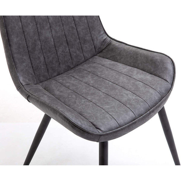 Cala Set of 2 Grey PU leather Dining Chairs - daals