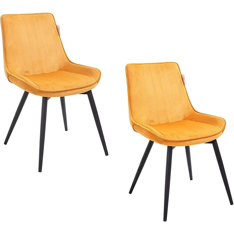 Cala Set of 2 Mustard Velvet Dining Chairs - daals