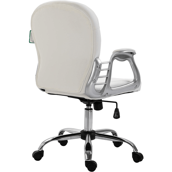 White Faux Leather Chesterfield Swivel Chair - daals