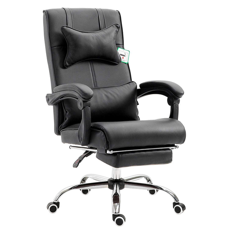 Lawrence Executive Reclining Chair with Foot and Headrest in Black - daals