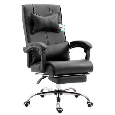 Lawrence Executive Reclining Chair with Foot and Headrest in Black