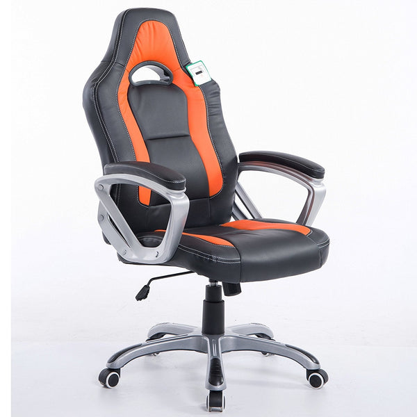 Racing Sport Swivel Office Chair in Black & Orange