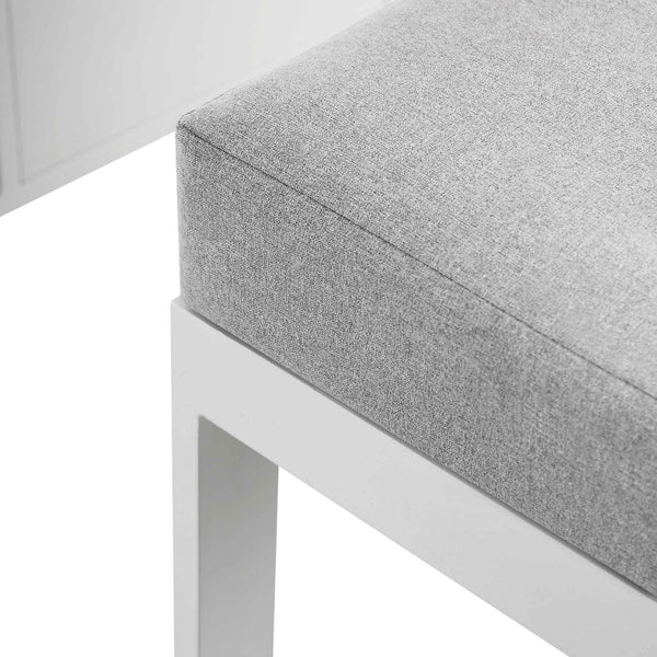 Albany Aluminum Large Corner Casual Dining Set with Rising Table, White