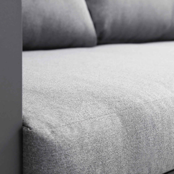 Albany Aluminum Corner Sofa Set with Reclining Back and Coffee Table, Gray