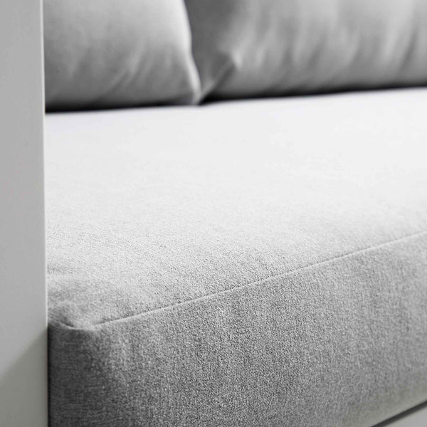 Albany Aluminum Corner Sofa Set with Reclining Back and Coffee Table, White