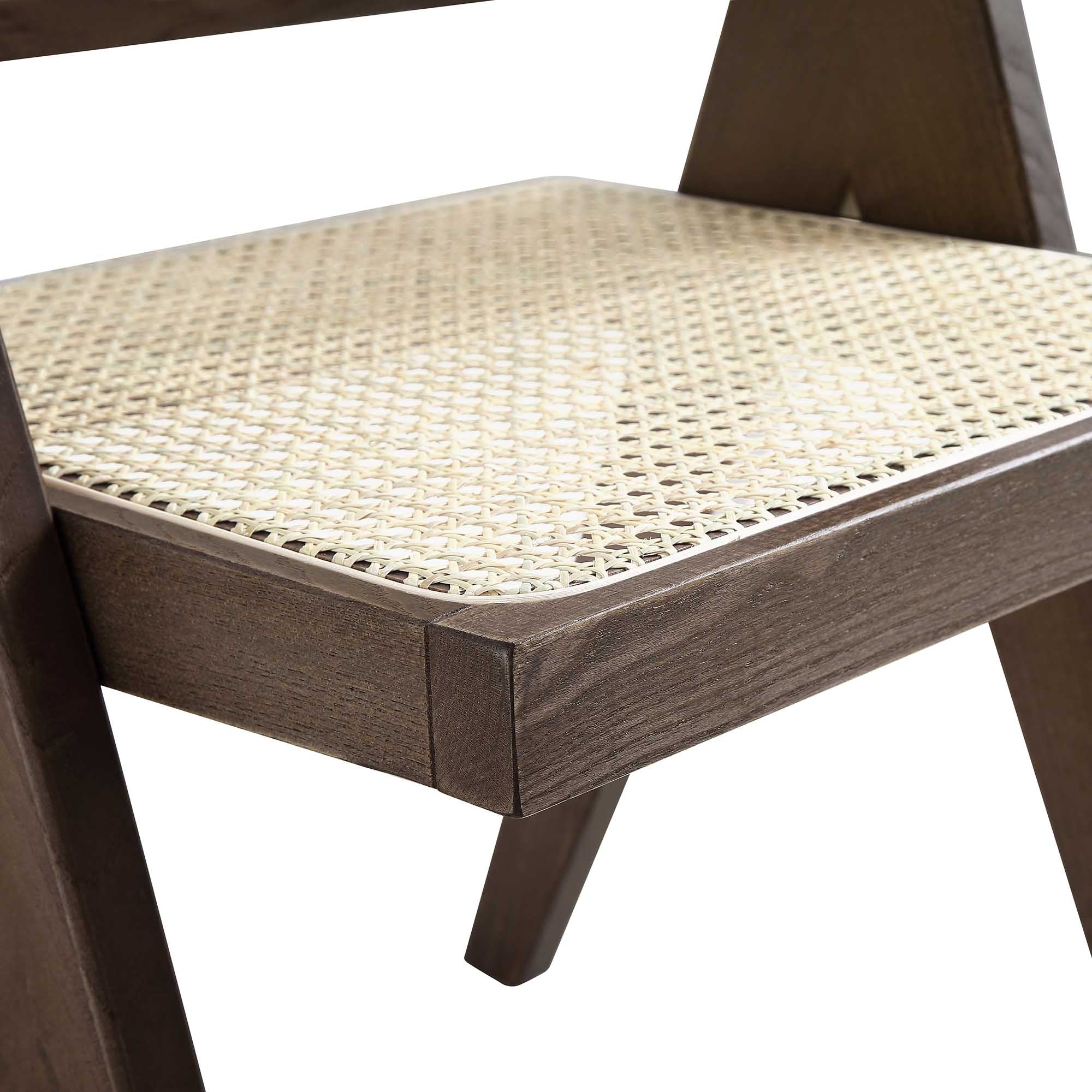 Lanut Rattan Jeanne Dark Walnut Cane Rattan Solid Beech Wood Dining Chair | daals.com