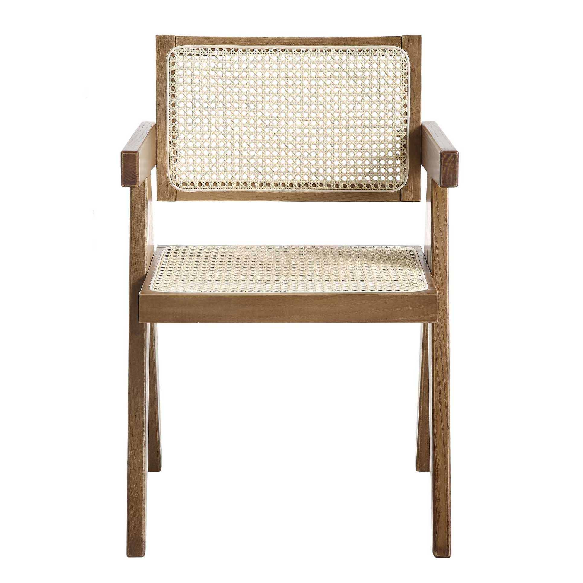 Lanut Rattan Jeanne Light Walnut Cane Rattan Solid Beech Wood Dining Chair | daals.com