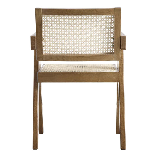 Jeanne Light Walnut Cane Rattan Solid Beech Wood Dining Chair