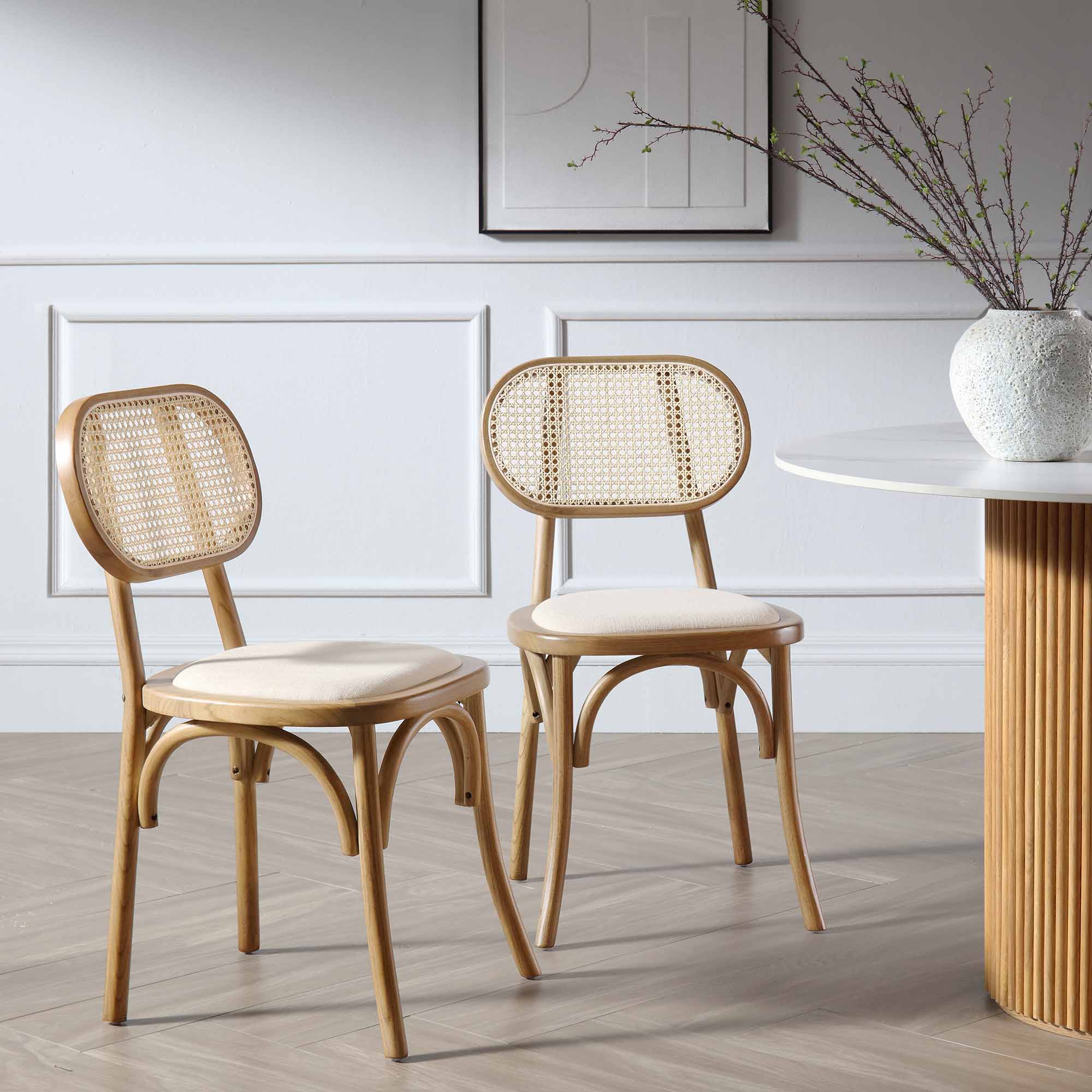 Cane Rattan Dining Chairs Danica 100% Natural Rattan Cane Dining