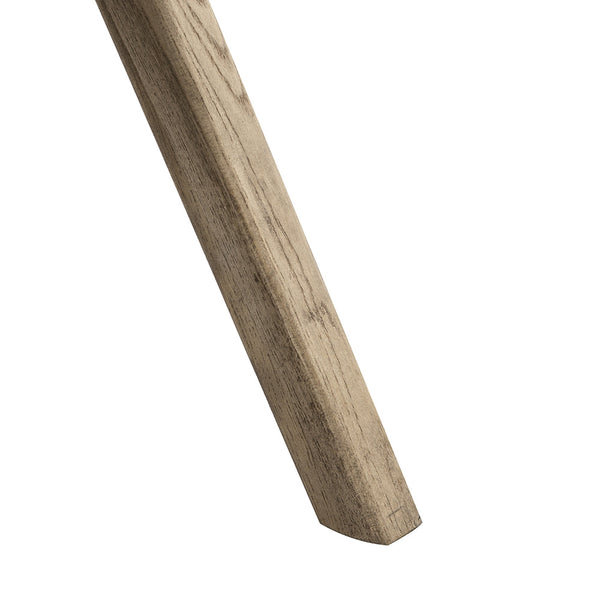 Bordon Natural Cane Rattan Folding Chair with Gray Upholstered Seat