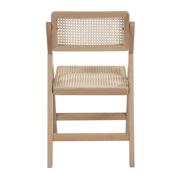 Frances Set of 2 Folding Cane Rattan Chairs in Natural