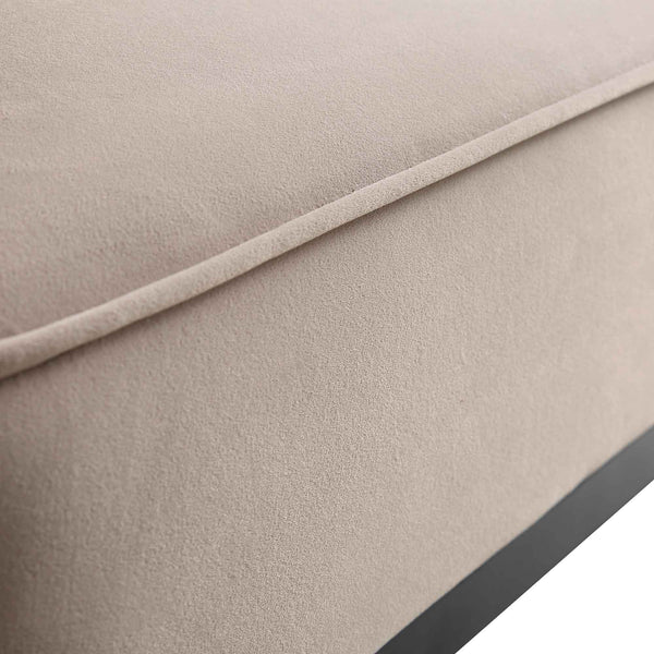 Pienza Solid Wood and Cane Sofa Bed, Taupe Velvet with Black Frame