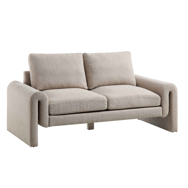 Hampstead Taupe Boucle Curved 2-Seater Sofa
