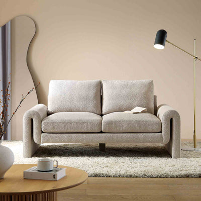 Hampstead Taupe Boucle Curved 2-Seater Sofa
