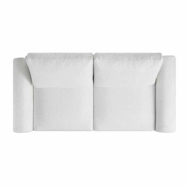 Hampstead White Boucle Curved 2-Seater Sofa