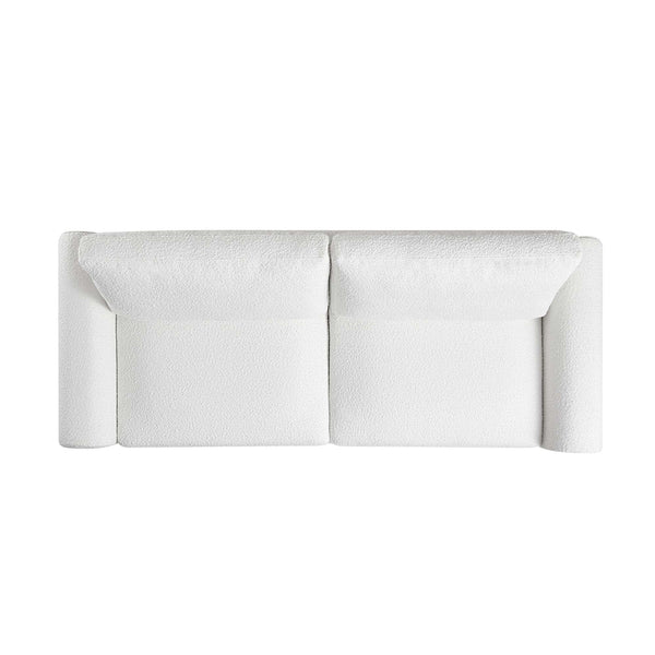 Hampstead White Boucle Curved 3-Seater Sofa