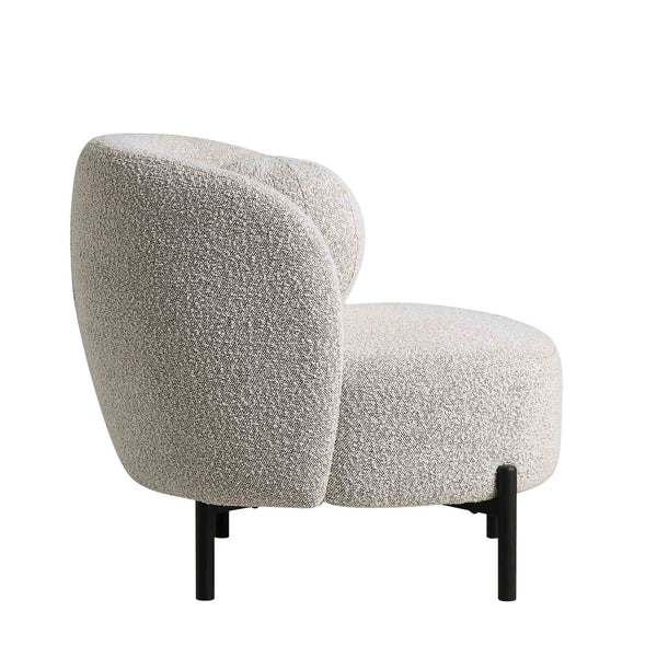 Amboise Armchair with Ball Cushion, Mist Grey Boucle