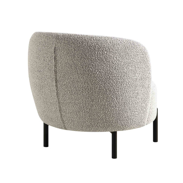 Amboise Armchair with Ball Cushion, Mist Gray Boucle