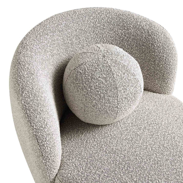Amboise Armchair with Ball Cushion, Mist Gray Boucle