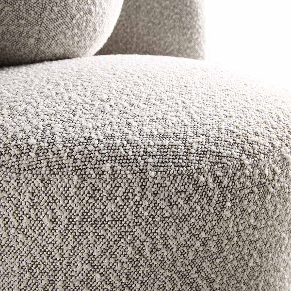 Amboise Armchair with Ball Cushion, Mist Gray Boucle