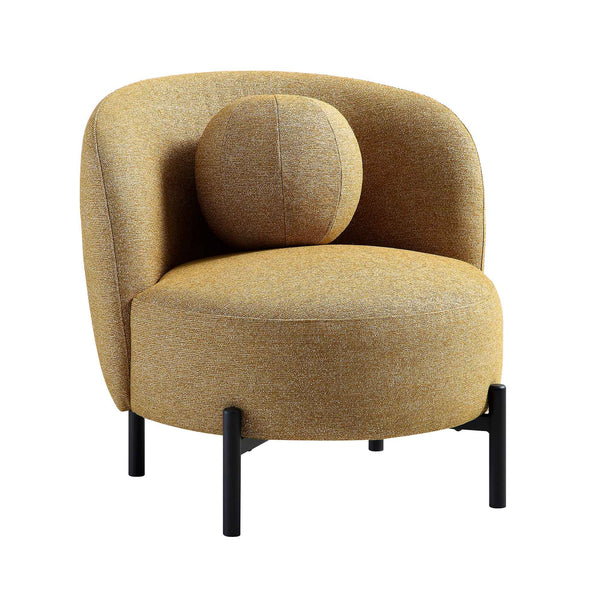 Amboise Armchair with Ball Cushion, Marigold Textured Fabric