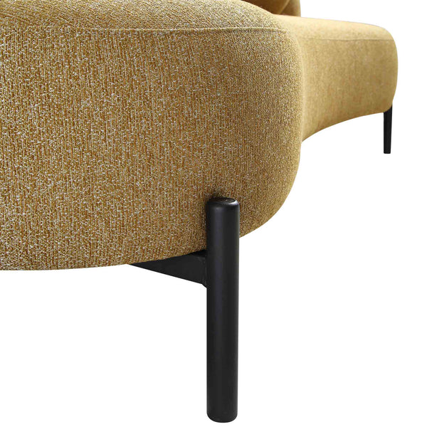 Amboise 3-Seater Curved Sofa with Ball Cushions, Marigold Textured Fabric