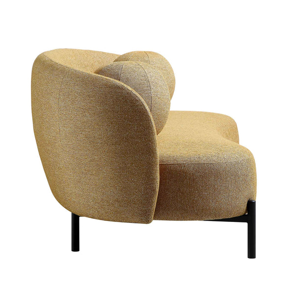 Amboise 3-Seater Curved Sofa with Ball Cushions, Marigold Textured Fabric
