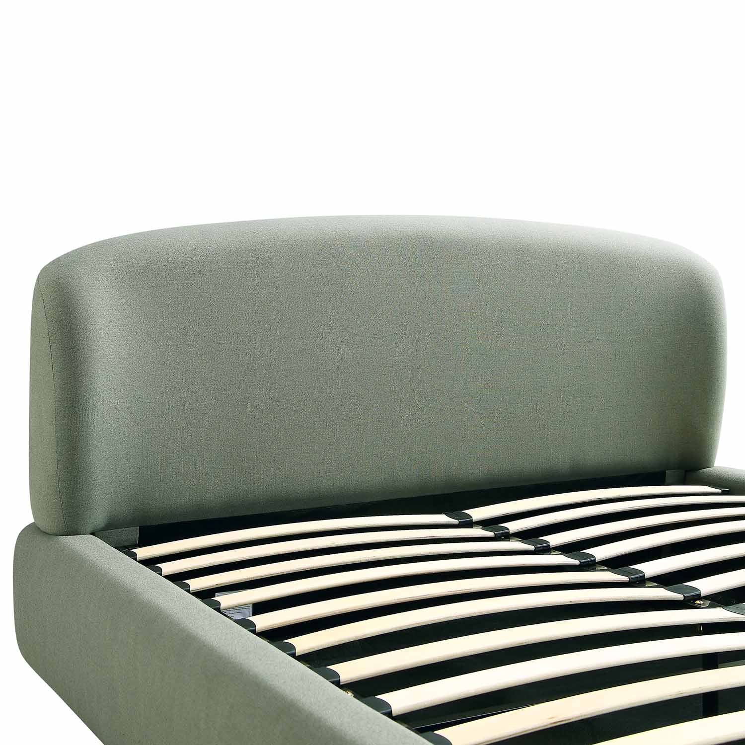 Constance Winged Headboard Ottoman Storage Bed, Olive Linen