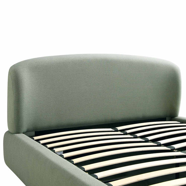 Constance Winged Headboard Ottoman Storage Bed, Olive Linen