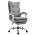 Executive Double Layer Padding Recline Office Desk Chair with Footrest, MR77 Grey Fabric - daals